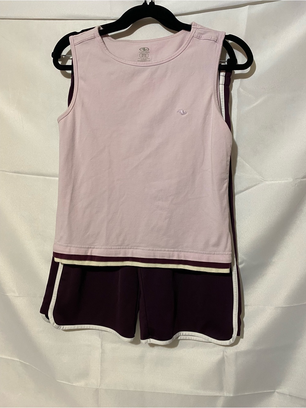 Athletic Works Women’s/Girls' Pink and Burgundy Tank Top/Capri Set